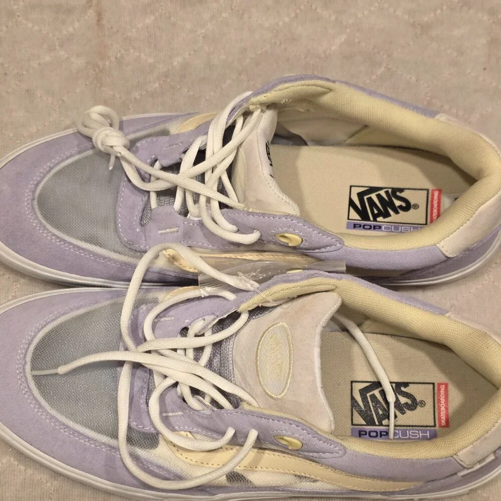 Vans Men's 13 Wayvee Pastel Yellow/Dusty Blue White Suede Mesh - VN0A5JIADSB